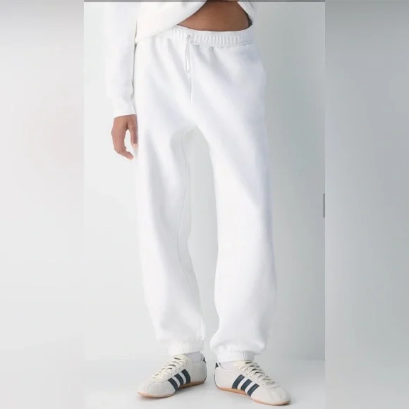 Aritzia TNA White Drawstring Waist Sweetfleece Mega jogger 2XS - Picture 3 of 7